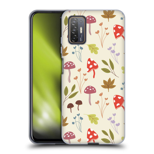 Anis Illustration Floral And Leaves Cute Mushrooms Soft Gel Case for HTC Desire 21 Pro 5G