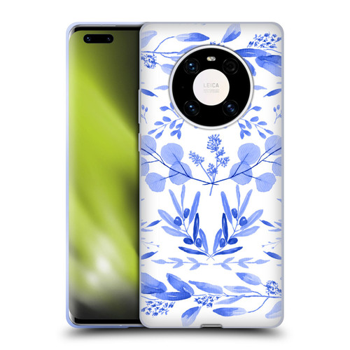 Anis Illustration Floral And Leaves Mediterranean Scene Soft Gel Case for Huawei Mate 40 Pro 5G