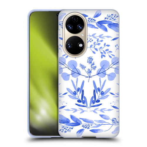 Anis Illustration Floral And Leaves Mediterranean Scene Soft Gel Case for Huawei P50