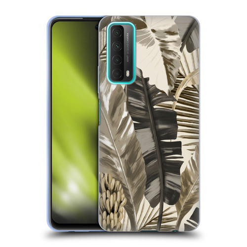 Anis Illustration Floral And Leaves Tropical Leaves Sepia Soft Gel Case for Huawei P Smart (2021)