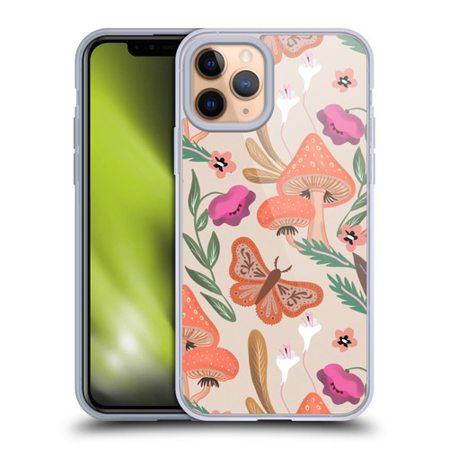 Anis Illustration Floral And Leaves Mushrooms Soft Gel Case for Apple iPhone 11 Pro