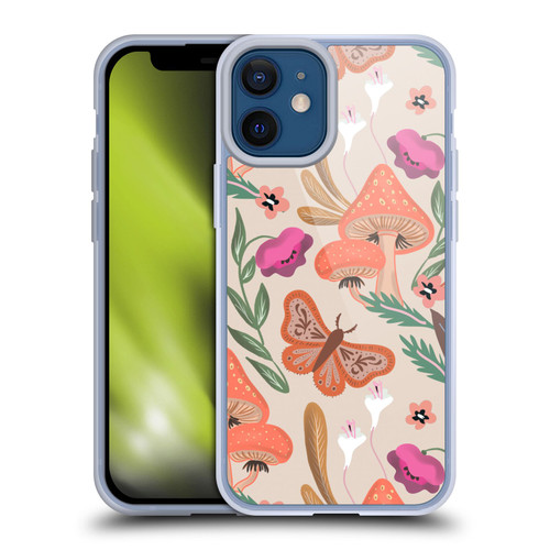 Anis Illustration Floral And Leaves Mushrooms Soft Gel Case for Apple iPhone 12 Mini