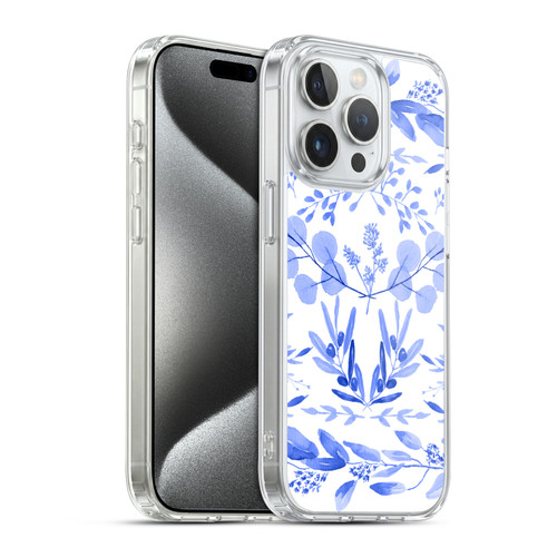 Anis Illustration Floral And Leaves Mediterranean Scene Soft Gel Case for Apple iPhone 15 Pro & MagSafe