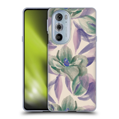 Anis Illustration Floral And Leaves Magnolias Paint Purple Soft Gel Case for Motorola Edge X30