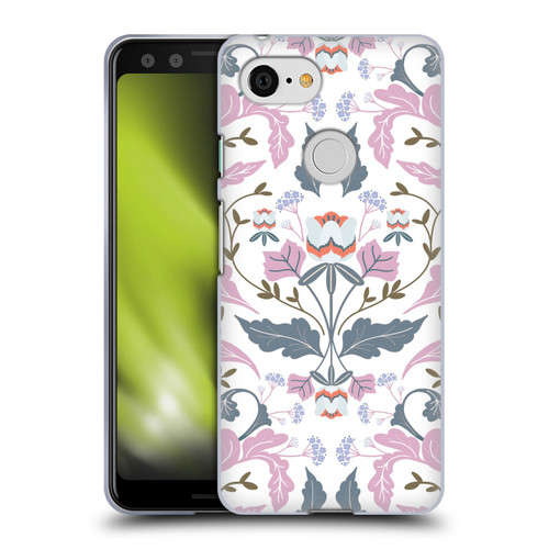 Anis Illustration Floral And Leaves Victorian Mirrored Pink Soft Gel Case for Google Pixel 3