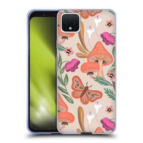 Anis Illustration Floral And Leaves Mushrooms Soft Gel Case for Google Pixel 4 XL