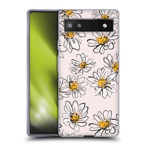 Anis Illustration Floral And Leaves Daisies Pink Pastel Soft Gel Case for Google Pixel 6a