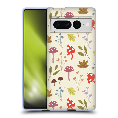 Anis Illustration Floral And Leaves Cute Mushrooms Soft Gel Case for Google Pixel 7 Pro