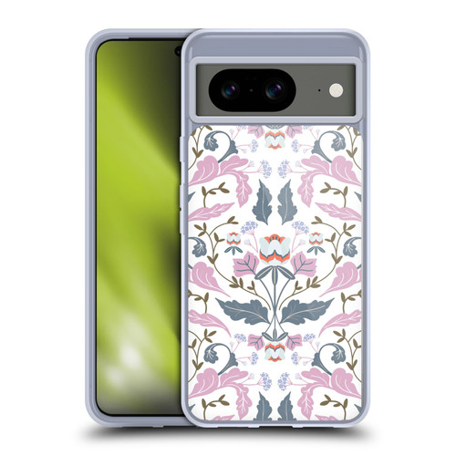 Anis Illustration Floral And Leaves Victorian Mirrored Pink Soft Gel Case for Google Pixel 8