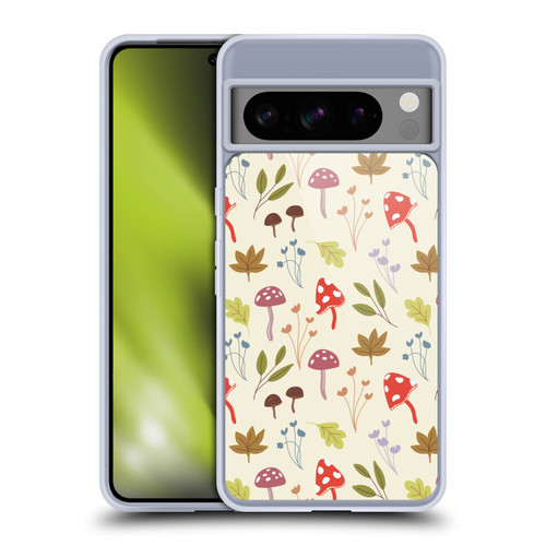 Anis Illustration Floral And Leaves Cute Mushrooms Soft Gel Case for Google Pixel 8 Pro