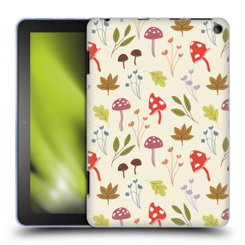 Anis Illustration Floral And Leaves Cute Mushrooms Soft Gel Case for Amazon Fire HD 8/Fire HD 8 Plus 2020