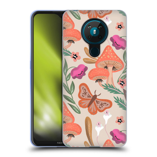 Anis Illustration Floral And Leaves Mushrooms Soft Gel Case for Nokia 5.3