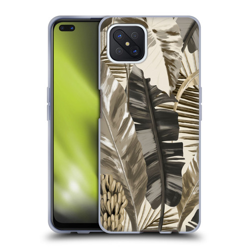 Anis Illustration Floral And Leaves Tropical Leaves Sepia Soft Gel Case for OPPO Reno4 Z 5G