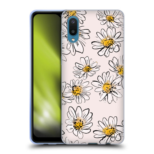 Anis Illustration Floral And Leaves Daisies Pink Pastel Soft Gel Case for Samsung Galaxy A02/M02 (2021)