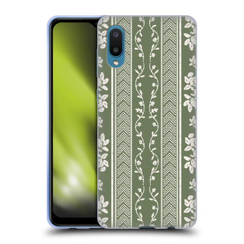 Anis Illustration Floral And Leaves Floral Stripes Green Soft Gel Case for Samsung Galaxy A02/M02 (2021)