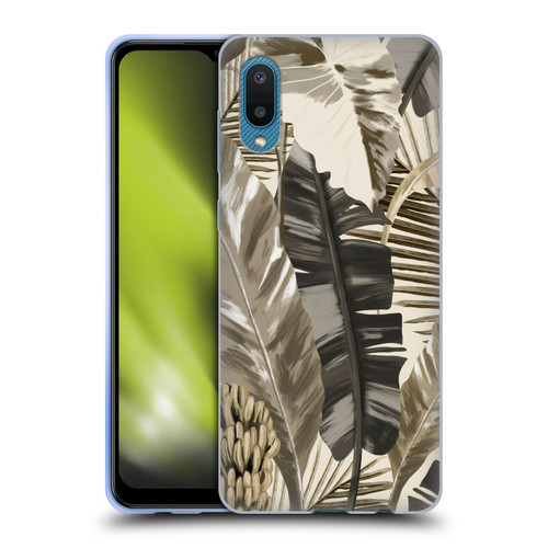 Anis Illustration Floral And Leaves Tropical Leaves Sepia Soft Gel Case for Samsung Galaxy A02/M02 (2021)