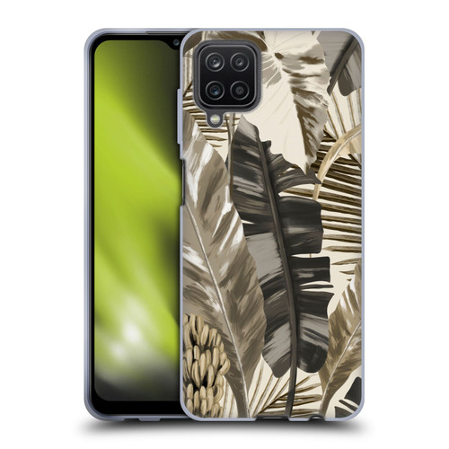 Anis Illustration Floral And Leaves Tropical Leaves Sepia Soft Gel Case for Samsung Galaxy A12 (2020)