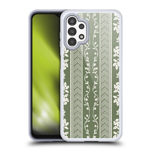 Anis Illustration Floral And Leaves Floral Stripes Green Soft Gel Case for Samsung Galaxy A13 (2022)