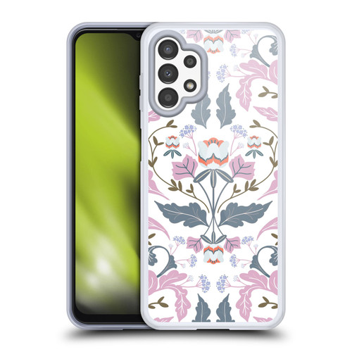 Anis Illustration Floral And Leaves Victorian Mirrored Pink Soft Gel Case for Samsung Galaxy A13 (2022)