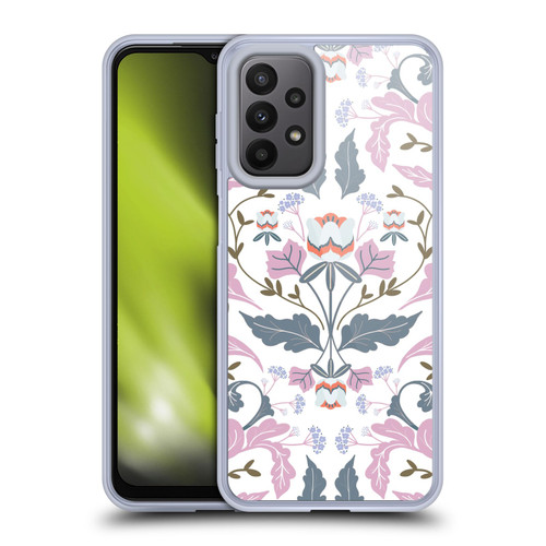 Anis Illustration Floral And Leaves Victorian Mirrored Pink Soft Gel Case for Samsung Galaxy A23 / 5G (2022)