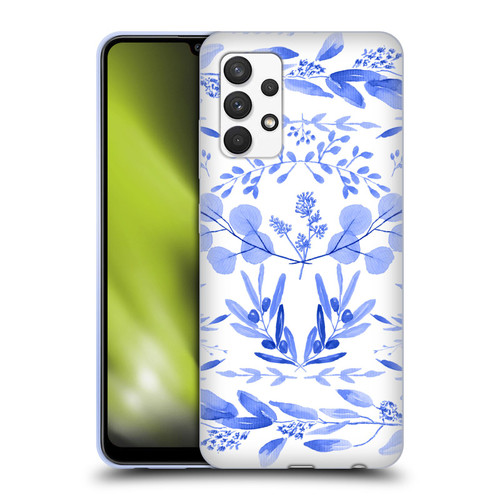 Anis Illustration Floral And Leaves Mediterranean Scene Soft Gel Case for Samsung Galaxy A32 (2021)