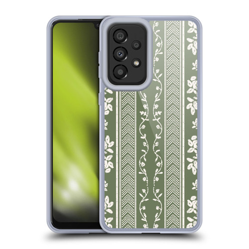 Anis Illustration Floral And Leaves Floral Stripes Green Soft Gel Case for Samsung Galaxy A33 5G (2022)