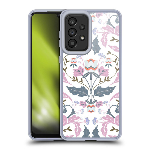 Anis Illustration Floral And Leaves Victorian Mirrored Pink Soft Gel Case for Samsung Galaxy A33 5G (2022)