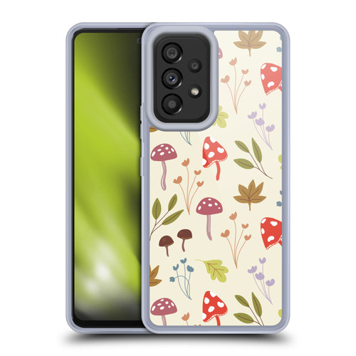 Anis Illustration Floral And Leaves Cute Mushrooms Soft Gel Case for Samsung Galaxy A53 5G (2022)