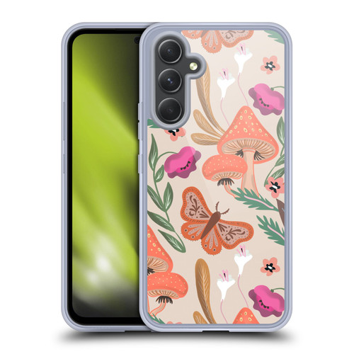 Anis Illustration Floral And Leaves Mushrooms Soft Gel Case for Samsung Galaxy A54 5G