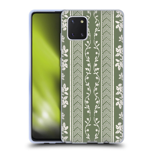 Anis Illustration Floral And Leaves Floral Stripes Green Soft Gel Case for Samsung Galaxy Note10 Lite