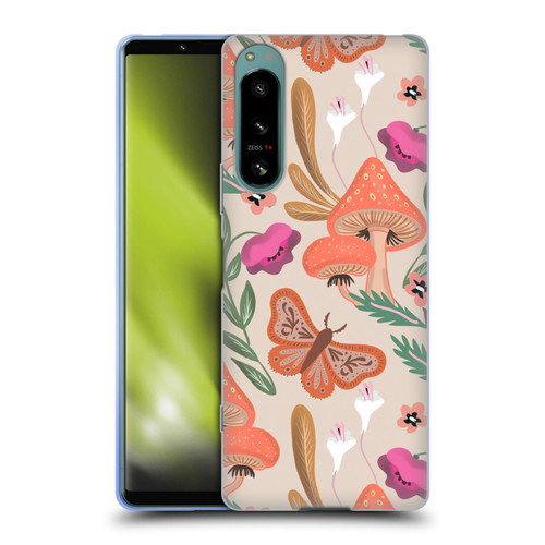 Anis Illustration Floral And Leaves Mushrooms Soft Gel Case for Sony Xperia 5 IV