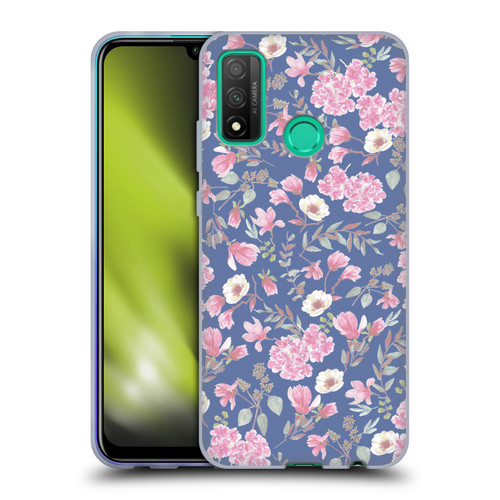 Anis Illustration Floral Pattern Romantic Blue Pink Soft Gel Case for Huawei P Smart (2020)
