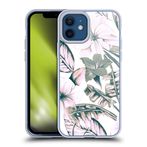 Anis Illustration Floral Pattern Pink Tropicals Soft Gel Case for Apple iPhone 12 / iPhone 12 Pro