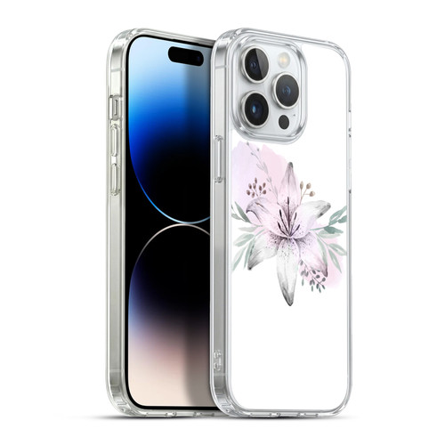 Anis Illustration Floral Pattern Lilium Flower Soft Gel Case for Apple iPhone 13 Pro Max & MagSafe