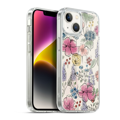 Anis Illustration Floral Pattern Wild Garden Soft Gel Case for Apple iPhone 14