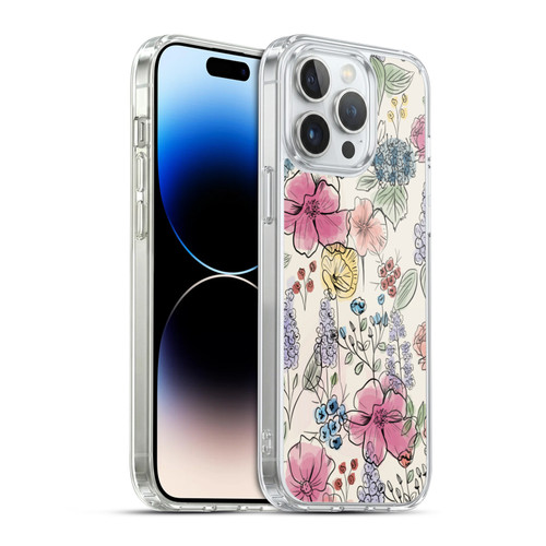 Anis Illustration Floral Pattern Wild Garden Soft Gel Case for Apple iPhone 14 Pro Max & MagSafe