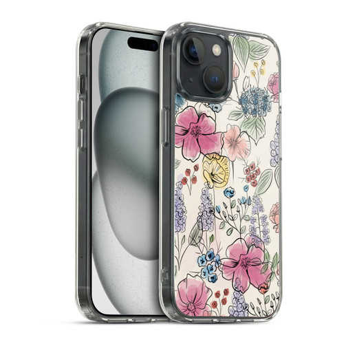 Anis Illustration Floral Pattern Wild Garden Soft Gel Case for Apple iPhone 15 & MagSafe