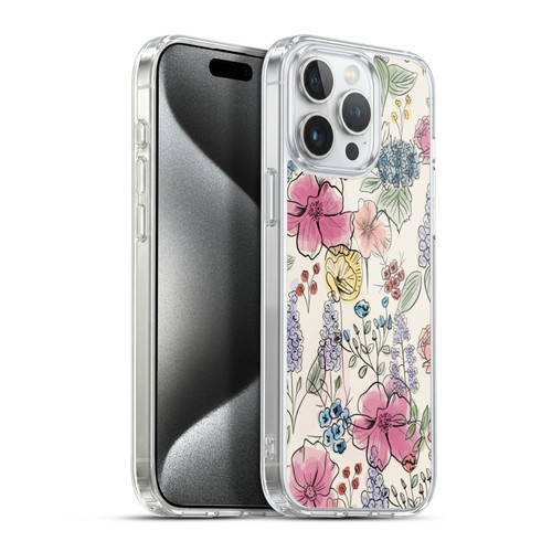 Anis Illustration Floral Pattern Wild Garden Soft Gel Case for Apple iPhone 15 Pro Max & MagSafe