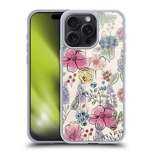 Anis Illustration Floral Pattern Wild Garden Soft Gel Case for Apple iPhone 15 Pro Max