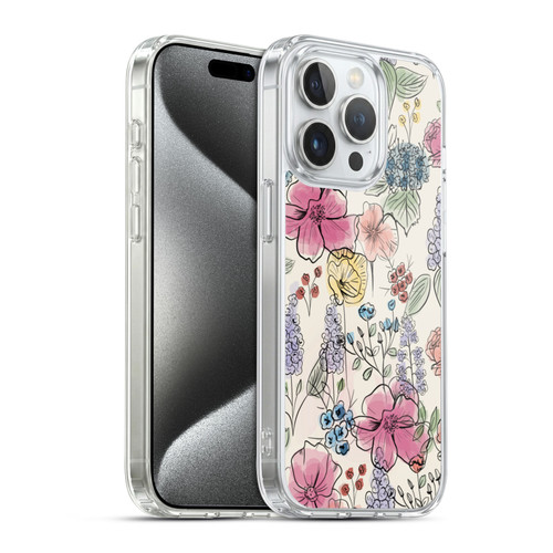 Anis Illustration Floral Pattern Wild Garden Soft Gel Case for Apple iPhone 15 Pro & MagSafe