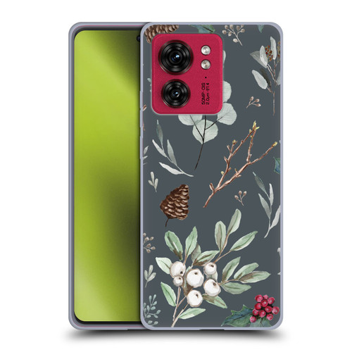 Anis Illustration Floral Pattern Christmas Eucalyptus Blue Soft Gel Case for Motorola Moto Edge 40