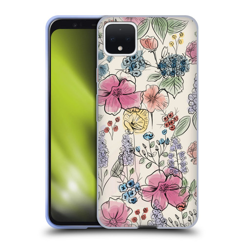 Anis Illustration Floral Pattern Wild Garden Soft Gel Case for Google Pixel 4 XL