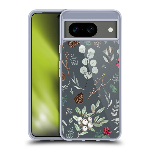 Anis Illustration Floral Pattern Christmas Eucalyptus Blue Soft Gel Case for Google Pixel 8