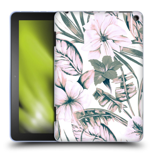 Anis Illustration Floral Pattern Pink Tropicals Soft Gel Case for Amazon Fire HD 8/Fire HD 8 Plus 2020