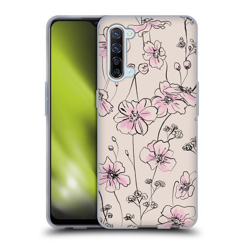 Anis Illustration Floral Pattern Wild Roses Beige Pink Soft Gel Case for OPPO Find X2 Lite 5G