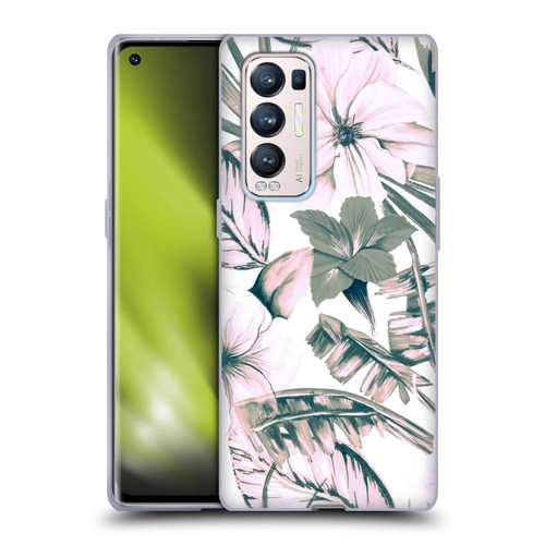 Anis Illustration Floral Pattern Pink Tropicals Soft Gel Case for OPPO Find X3 Neo / Reno5 Pro+ 5G