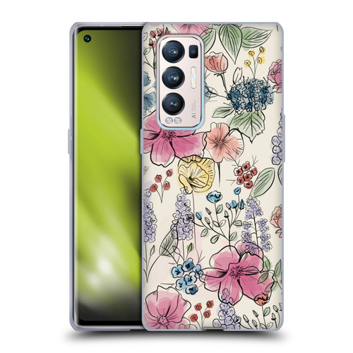 Anis Illustration Floral Pattern Wild Garden Soft Gel Case for OPPO Find X3 Neo / Reno5 Pro+ 5G