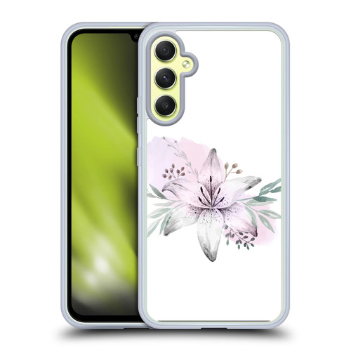 Anis Illustration Floral Pattern Lilium Flower Soft Gel Case for Samsung Galaxy A34 5G