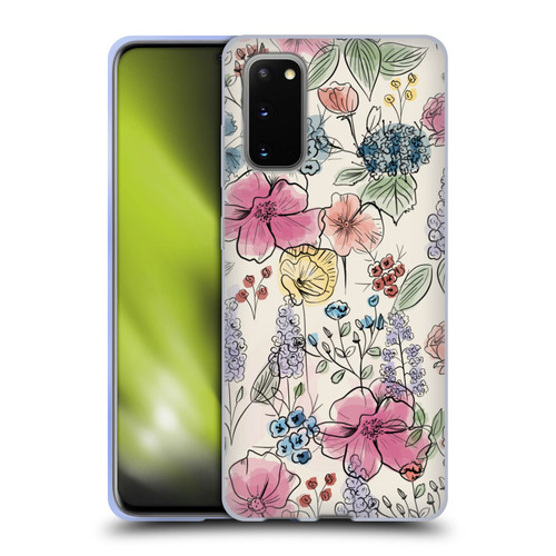 Anis Illustration Floral Pattern Wild Garden Soft Gel Case for Samsung Galaxy S20 / S20 5G