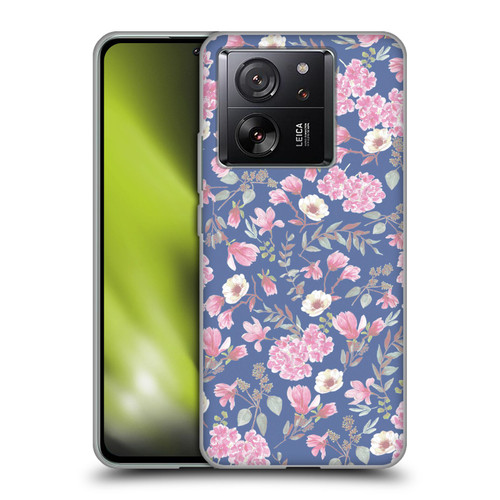 Anis Illustration Floral Pattern Romantic Blue Pink Soft Gel Case for Xiaomi 13T 5G / 13T Pro 5G
